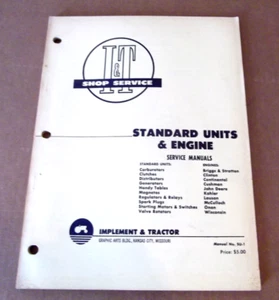 1953 I&T Shop Service Manual Standard Units & Engines Carb Clutches Generators - Picture 1 of 3
