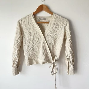Top envolvente Everlane The Washble 100 % seda marfil talla 2 - Imagen 1 de 12