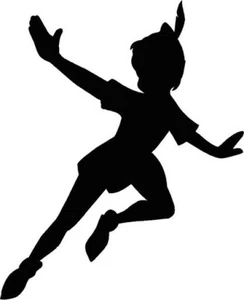 Vinyl Decal for Window - Peter Pan Silhouette (Disney), Various Sizes & Colors - Picture 1 of 4