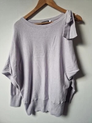 Mint Velvet Cashmere Blend Batwing Lilac Thin Knit Cut Out Shoulder Jumper... - Image 1 of 4