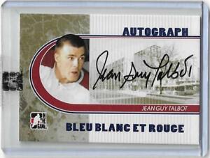 JEAN GUY TALBOT CERTIFIED Auto 2008 ITG Bleu Blanc Rouge card Montreal Canadiens