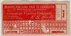 Railway / Streetcar ticket / transfer U.S.A.: Conestoga Traction Company
