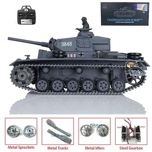 Henglong 1/16 7.0 Upgraded German Panzer III L RC IR Tank 3848 W/Metal Tracks - Picture 1 of 12