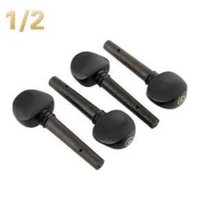 4 pack ebony  wood  1/2 violin tuning pegs with pearl eyes classic - Picture 1 of 3