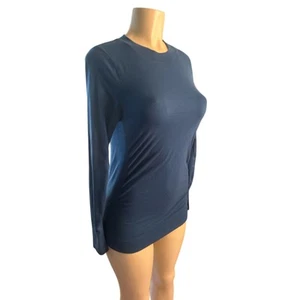 M Athleta 486286 Foresthill Ascent Seamless Top Wool Base Layer Teal Blue - Bild 1 von 6