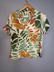 Jams World 50 Years Ladies Leaf Print Blouse Size Medium - Picture 1 of 6