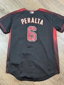 Majestic David Peralta #6 Black Arizona Diamondbacks Baseball Jersey Youth Large - Picture 1 of 7