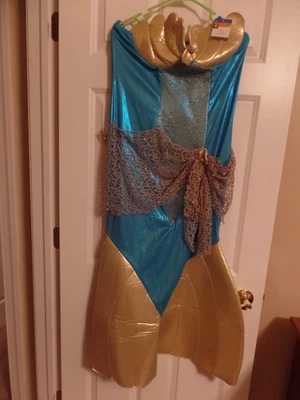 Women's Sea Goddess/Mermaid Dress Costume, Blue/Gold Shimmer, Large,New with Tag - Image 1 of 4