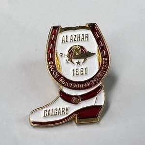 Al Azhar Calgary 1991 Cowboy Boot Shriner Masonic Freemason Vintage Pin #118 - Picture 1 of 1