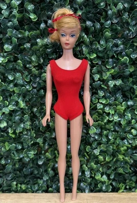 Vintage 1960 Barbie Swirl Ponytail TLC Blonde Original Swimsuit #850 - Image 1 of 4