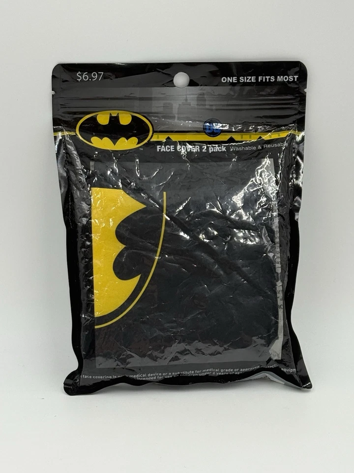 2-Pack BATMAN Fashion Cloth Face Cover Gaiter Masks - Washable Reusable DC Comic - Image 1 of 4