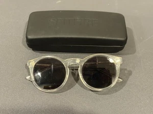 QUAY Kosha Comeback Round Clear Frame Black Lens Sunglasses No Scratches - Picture 1 of 9