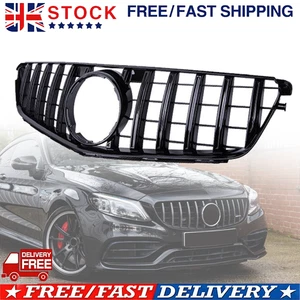 PANAMERICANA GTR STYLE FRONT GRILLE BLACK GRILL FOR MERCEDES C CLASS W204 08-14 - Picture 1 of 6