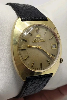 [FUNCIONA DE COLECCIÓN] Bulova ACCUTRON Chapado en Oro 10K N6 Cal. Reloj Hombre 2181 Foto 1 de 4