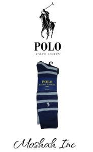 3 PAAR BLAU/GRAUE RALPH LAUREN POLO HALBHOHE SOCKEN FÜR ERWACHSENE - NEU MIT ETIKETT - Bild 1 von 3