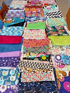 BOX #2 ~ 19.75 Pounds Assorted Sewing Fabric 100% Cotton ~ ALL SIZES ~ - Picture 1 of 14