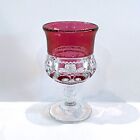 Indiana Glass KINGS CROWN Ruby Red Small Sherry Wine or Cordial Goblet 