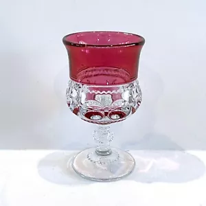 Indiana Glass KINGS CROWN Ruby Red Small Sherry Wine or Cordial Goblet - Picture 1 of 6