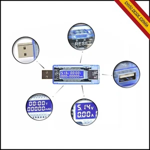Detector Medidor de Carga Baterias USB KEWEISI Voltimetro Amperímetro Portatil - Imagen 1 de 1