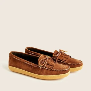 J.Crew Ciabatte Kiltie Uomo Scamosciato Inglese Marrone Tg 9 M - Nuove con Scatola $198 Nuove con Scatola - Foto 1 di 11