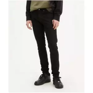 Levi S Men S Slim Fit Taper Flex Dark Wash Denim Black Jeans, Size 32x32 - Picture 1 of 4