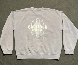 Vintage Surf Crewneck Sweatshirt XL Grey 90’s UCSC Capitola Beach Co Fade 90s - Picture 1 of 7