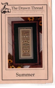 The Drawn Thread Summer Motto Sampler Cross Stitch Chart Bees Garden Sunflowers - Picture 1 of 3