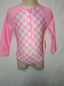 Wonder Nation Rash Guard Swimsuit Toddler Girls 12 Month NWT Pink UPF 50+ - Picture 1 of 4