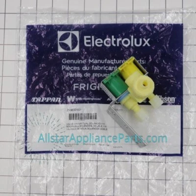 Válvula de agua secundaria de doble bobina para refrigerador Frigidaire 218832401 Foto 1 de 4