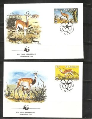 Senegal SC # 677-680 Ndama Gazelles FDC. World Wide Fund Covers - Image 1 of 2