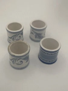 VILLEROY & BOCH NAPKIN RINGS BLUE Set Of 4 - Picture 1 of 5