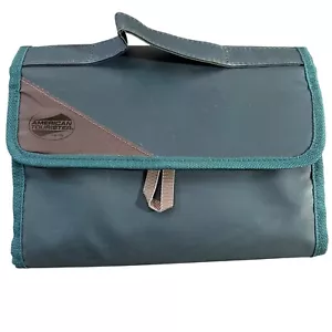 American Tourister Teal Folding Hanging Toiletry Bag Multiple Compartments - Picture 1 of 11