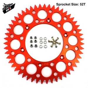 KKE 52T Rear Sprocket for KTM EXC SX SXF XCW 125 250 350 450 530CC Chain Orange - Picture 1 of 6