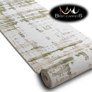Modern Amazing very thick Runner Rugs 'DIZAYN' green Width 80-120cm extra long - Picture 1 of 6