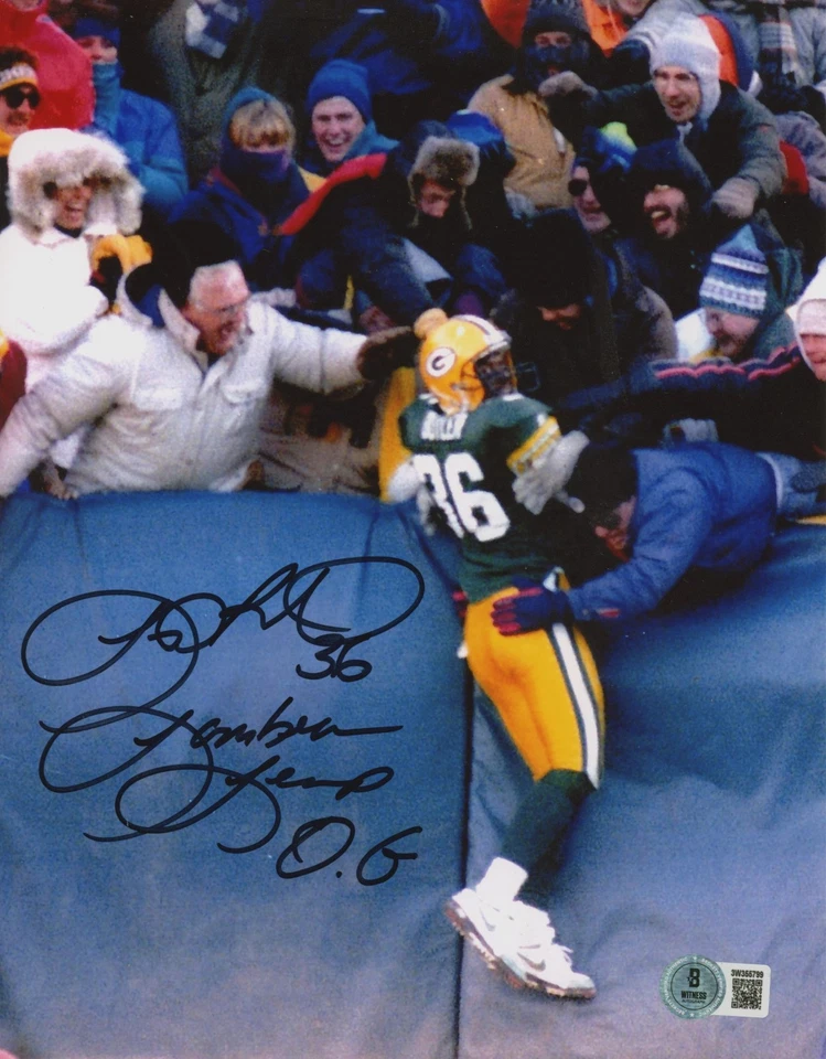 Foto firmada por LeRoy Butler de los Packers 8x10 con Lambeau Leap OG Beckett con certificado de autenticidad BAS Foto 1 de 1