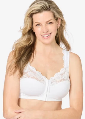 Comfort Choice Front Close Gel Strap Bra White 54DDD Style #27-1311-3~New w/Tag - Image 1 of 4