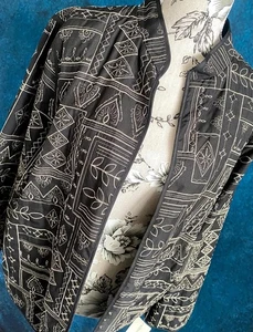 Chaqueta Alfred Dunner Frente Abierto Bordado Patchwork Acolchada Negra Talla 12 Nueva con Etiquetas - Imagen 1 de 9