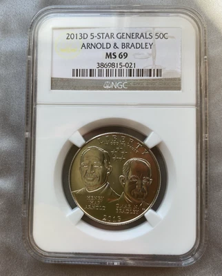 2013 D 5-Star Generals Commemorative Half Dollar NGC MS69 Arnold & Bradley - Image 1 of 4
