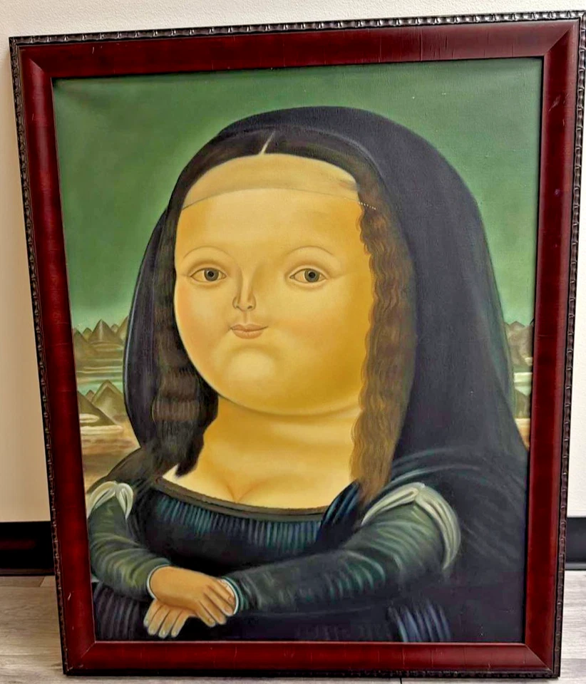 Pintura al óleo pintada a mano Fernando Botero Mona Lisa SOBRE LIENZO Foto 1 de 1