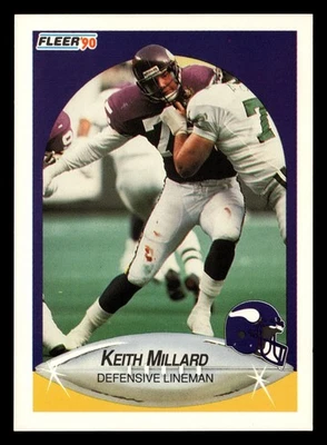 Keith Millard 1990 Fleer #105 Minnesota Vikings FOOTBALL *223 - Image 1 of 2