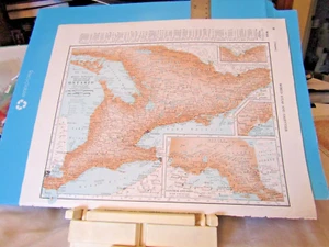 1949 map Canada Ontario & Quebec 14x11" sheet provinces cities towns - Picture 1 of 10