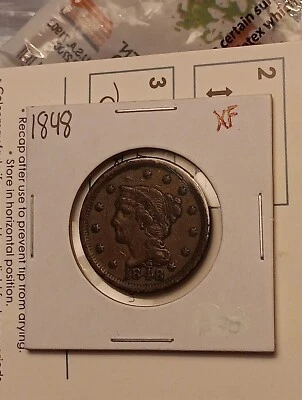 2 Coin Lot 1848 Large Cent XF Condition & 1850 Large Cent VF Condition  - Image 1 of 4