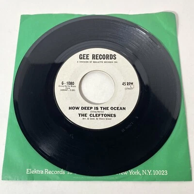 The Cleftones Some Kinda Blue How Deep Is The Ocean 45 Gee Records G-1080 Vinyl - Image 1 of 4