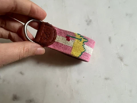 Masters Golf Tournament Smathers & Branson Pink Keychain Needlepoint Cover