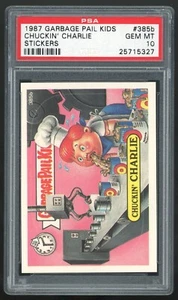Garbage Pail Kids 10th Series #385b Chuckin' Charlie PSA 10 GEM MINT Red Gang - Picture 1 of 3