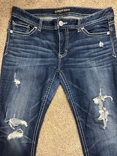 Express Precision Fit vintage low rise boot cut jeans Y2K medium wash size 11/12