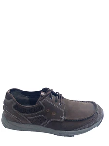 Clarks Men Slip On Moccasin Comfort Shoes Lace Up Brown Size 9 ($) - Picture 1 of 8