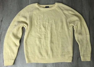 Brittania Sweater Vintage Yellow Acrylic Crew Neck 80s Shirt Mens Size Large - Picture 1 of 12