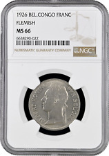 Belgian Congo 1 franc 1926, NGC MS66 FLEMISH, "Belgian colony (1909 - 1949)" Top