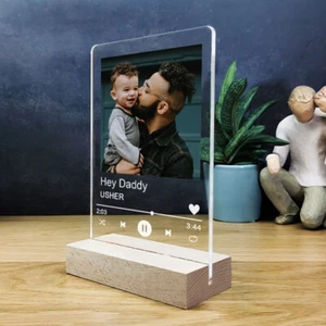 Personalised Fathers Day Birthday Gift for Dad Acrylic Photo Plaque Free Stand - Picture 1 of 20